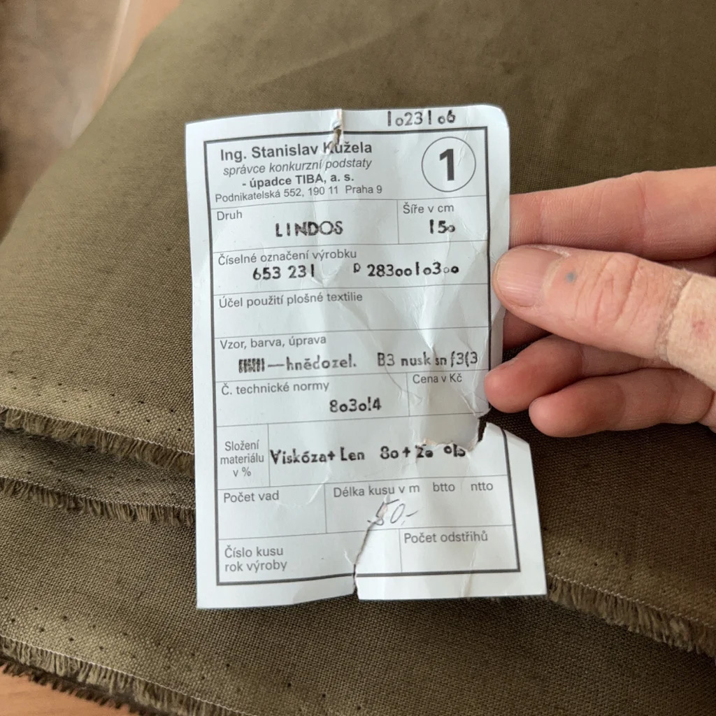 Khaki plátno Tiba Lindos z viskózy a lnu